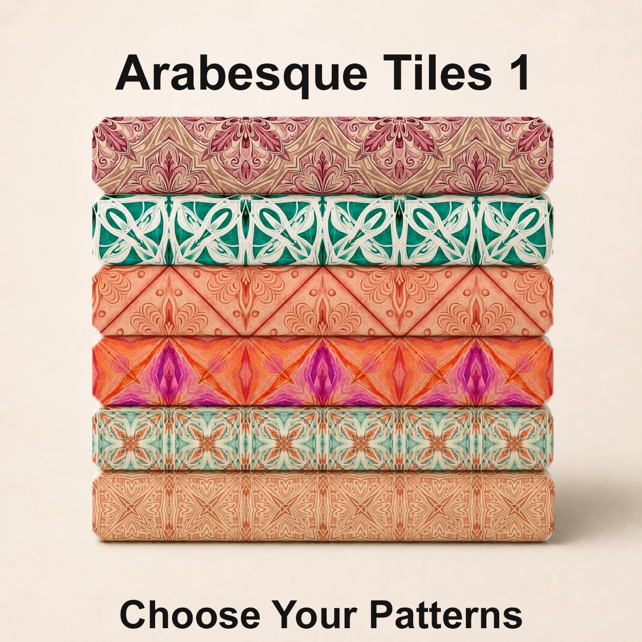 Arabesque Tiles 1 Fabric Bundle Set - Shop now at American Fabric Prints