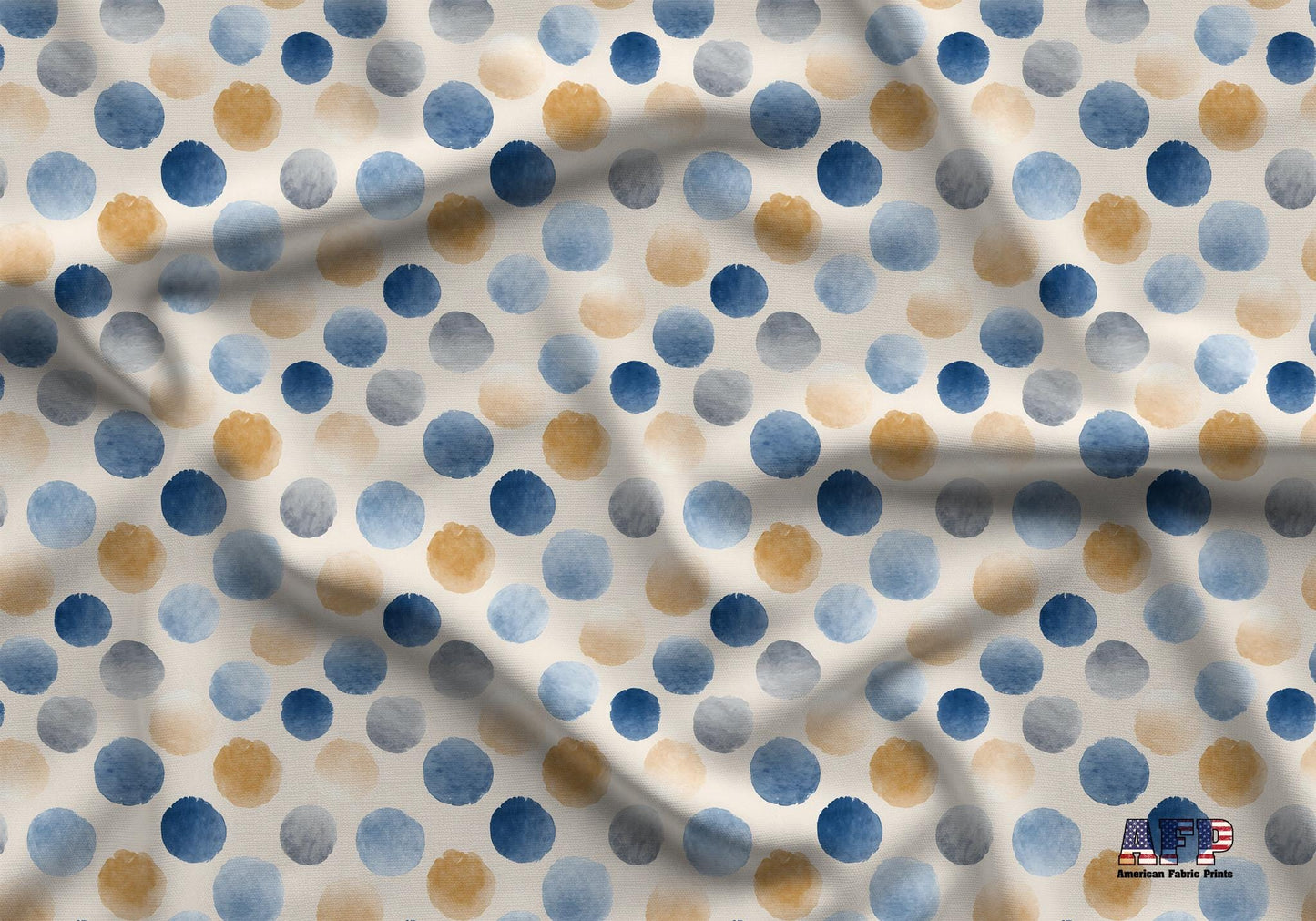 Blue Watercolor Dots Fabric - Shop now at American Fabric Prints