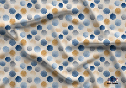 Blue Watercolor Dots Fabric - Shop now at American Fabric Prints