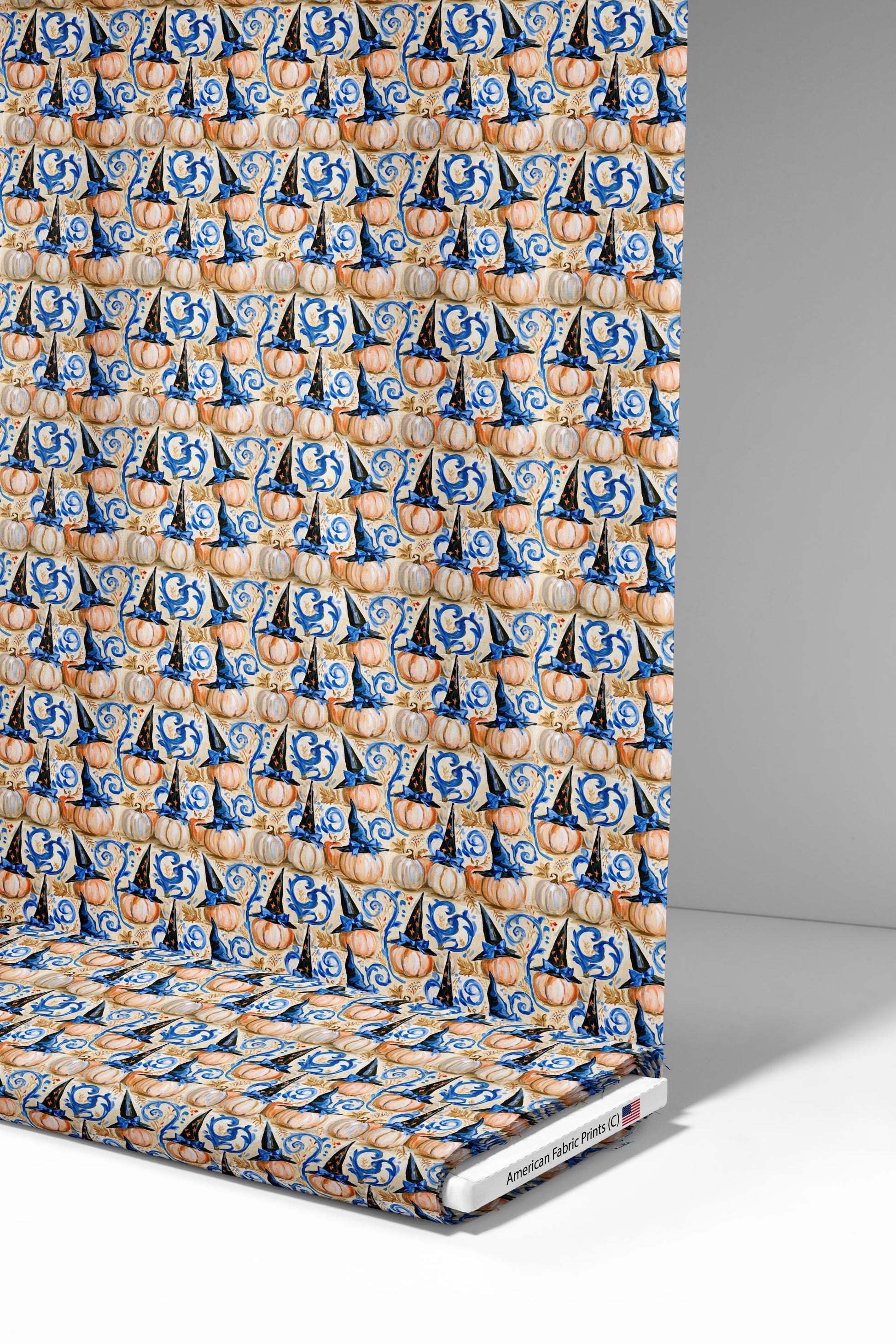 Preppy Pumpkin+Witches Hat Fabric - Shop now at American Fabric Prints