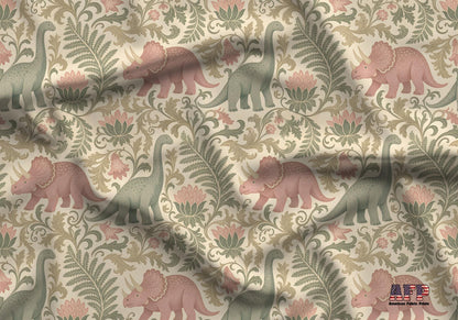 Vintage Pink Dinosaurs Fabric - Shop now at American Fabric Prints