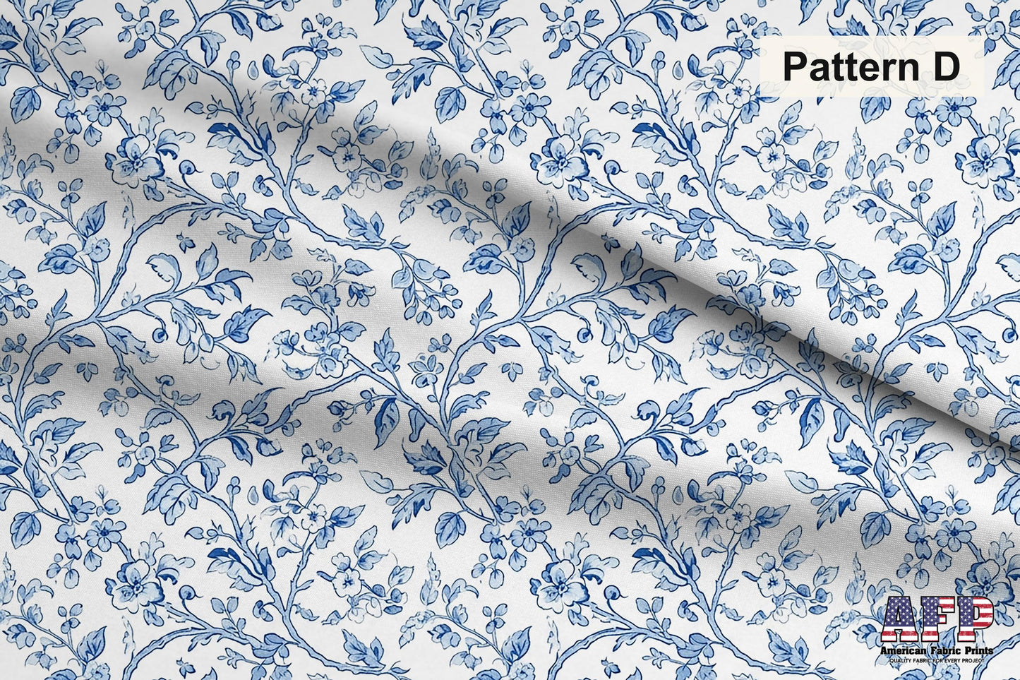 Blue Chinoiserie Toile De Jouy 2 Fabric Bundle Set - Shop now at American Fabric Prints