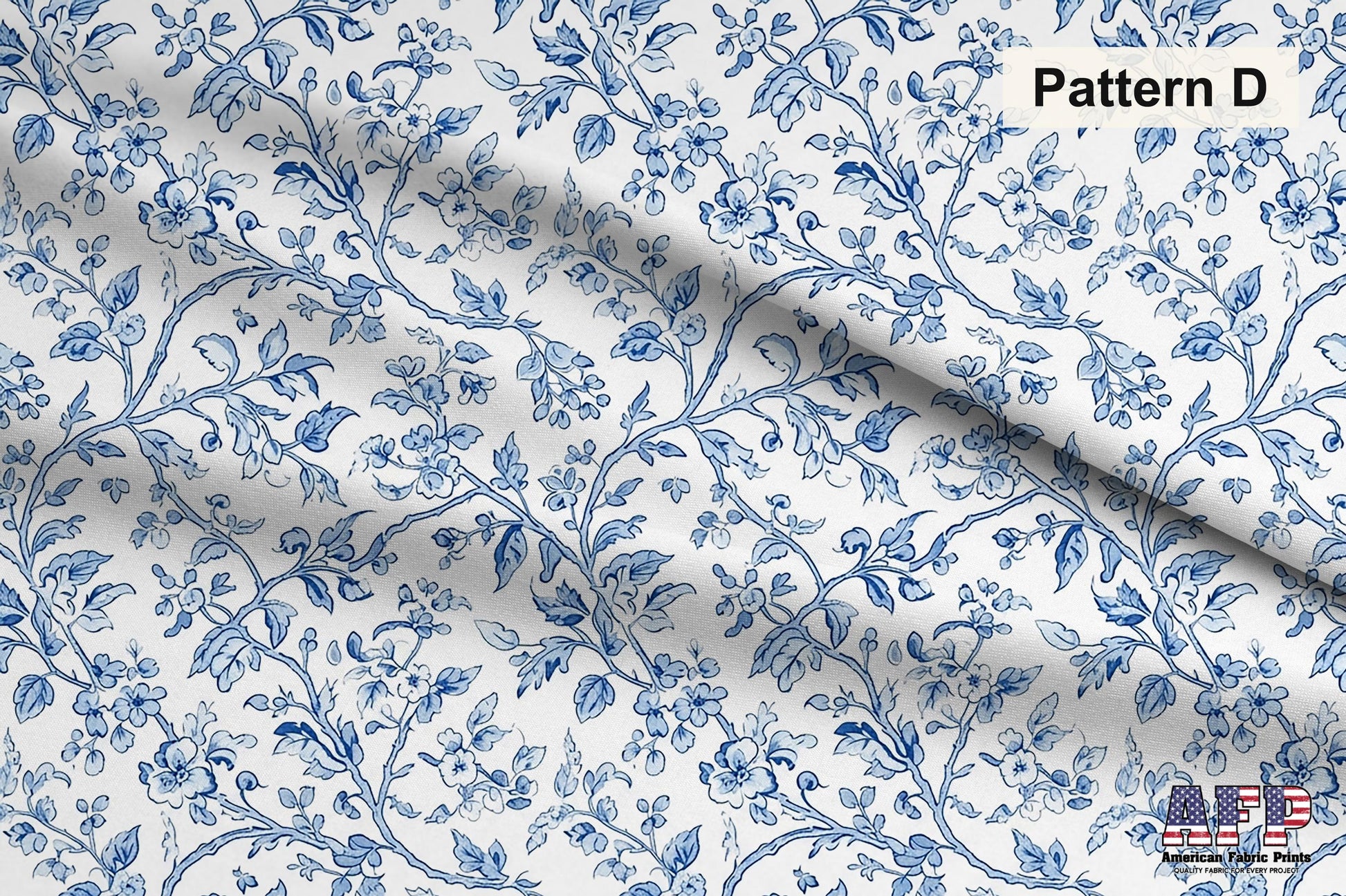 Blue Chinoiserie Toile De Jouy 2 Fabric Bundle Set - Shop now at American Fabric Prints