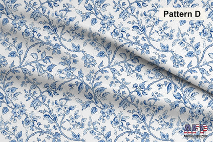 Blue Chinoiserie Toile De Jouy 2 Fabric Bundle Set - Shop now at American Fabric Prints