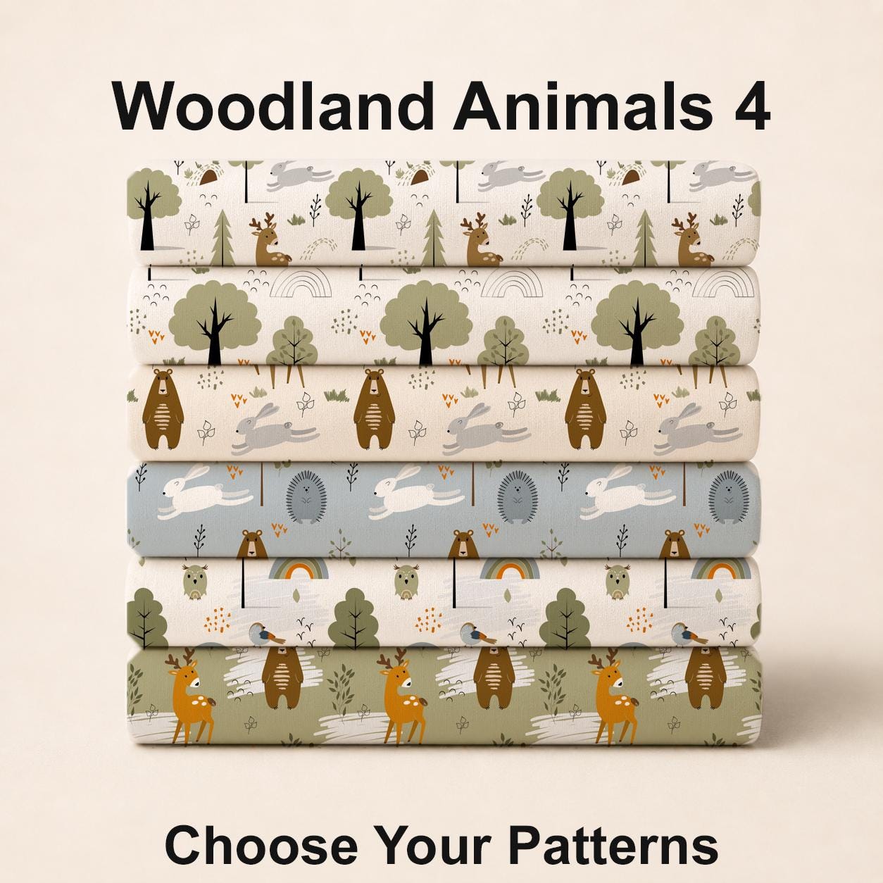Woodland Animals 4 Fabric Bundle Set - Shop now at American Fabric Prints