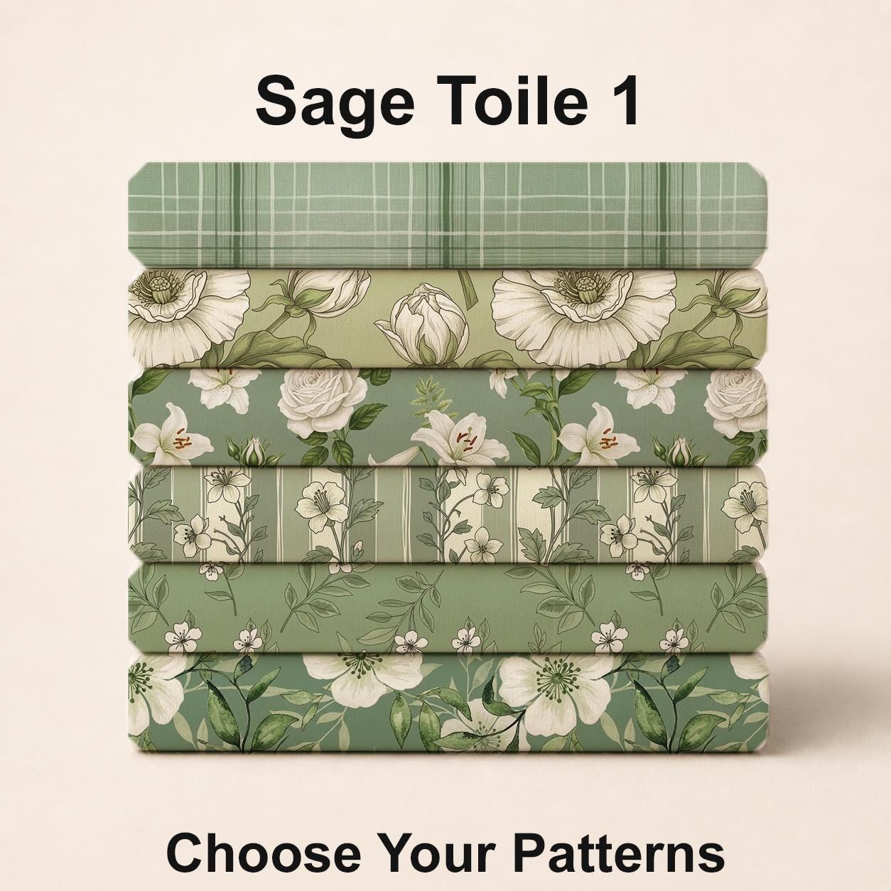 Sage Toile 1 Fabric Bundle Set - Shop now at American Fabric Prints