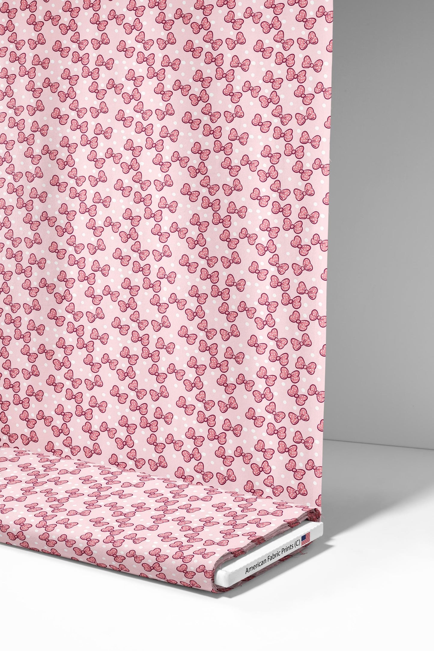 Pink Bow Fabric - Shop now at American Fabric Prints