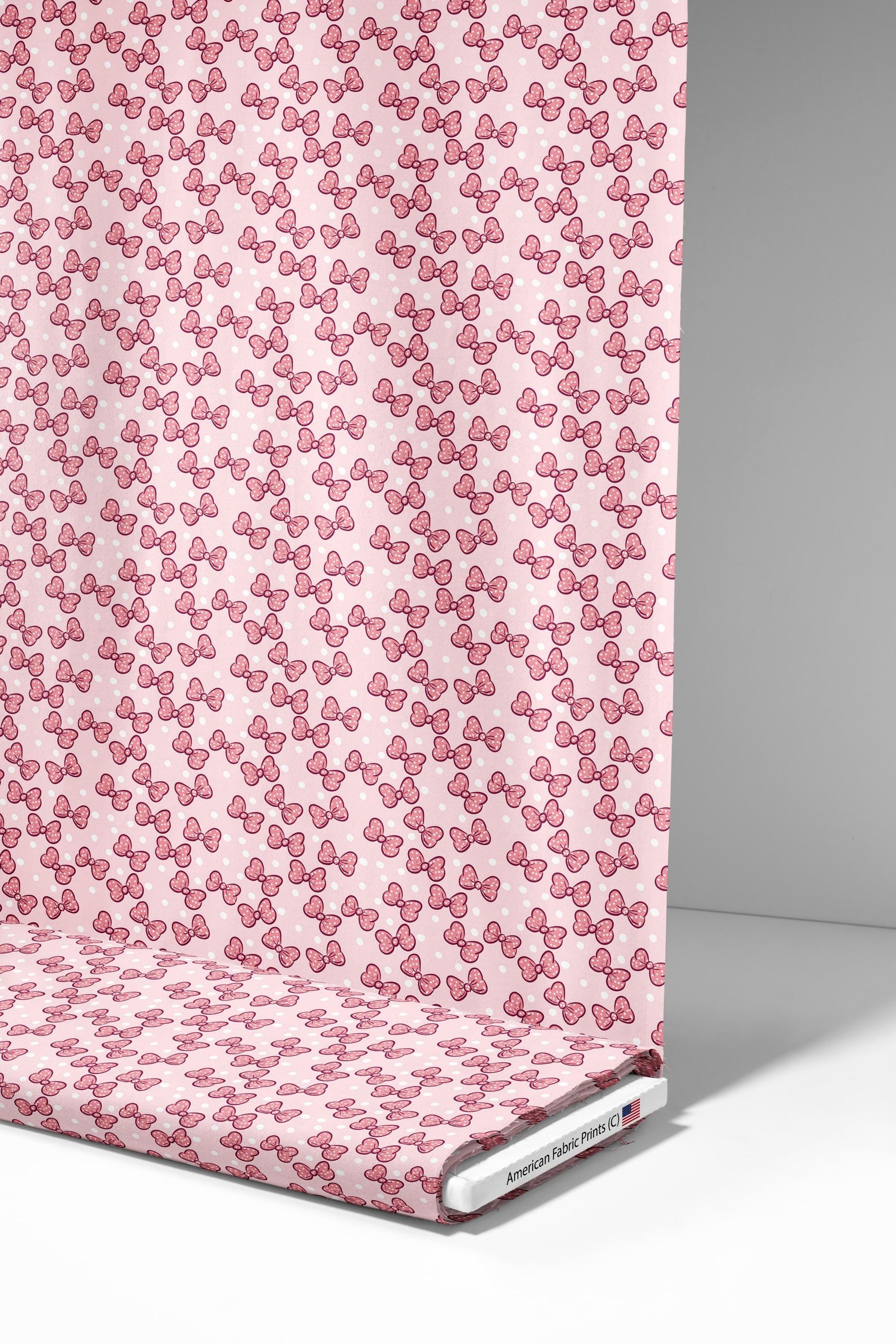 Pink Bow Fabric - Shop now at American Fabric Prints