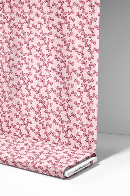 Pink Bow Fabric - Shop now at American Fabric Prints