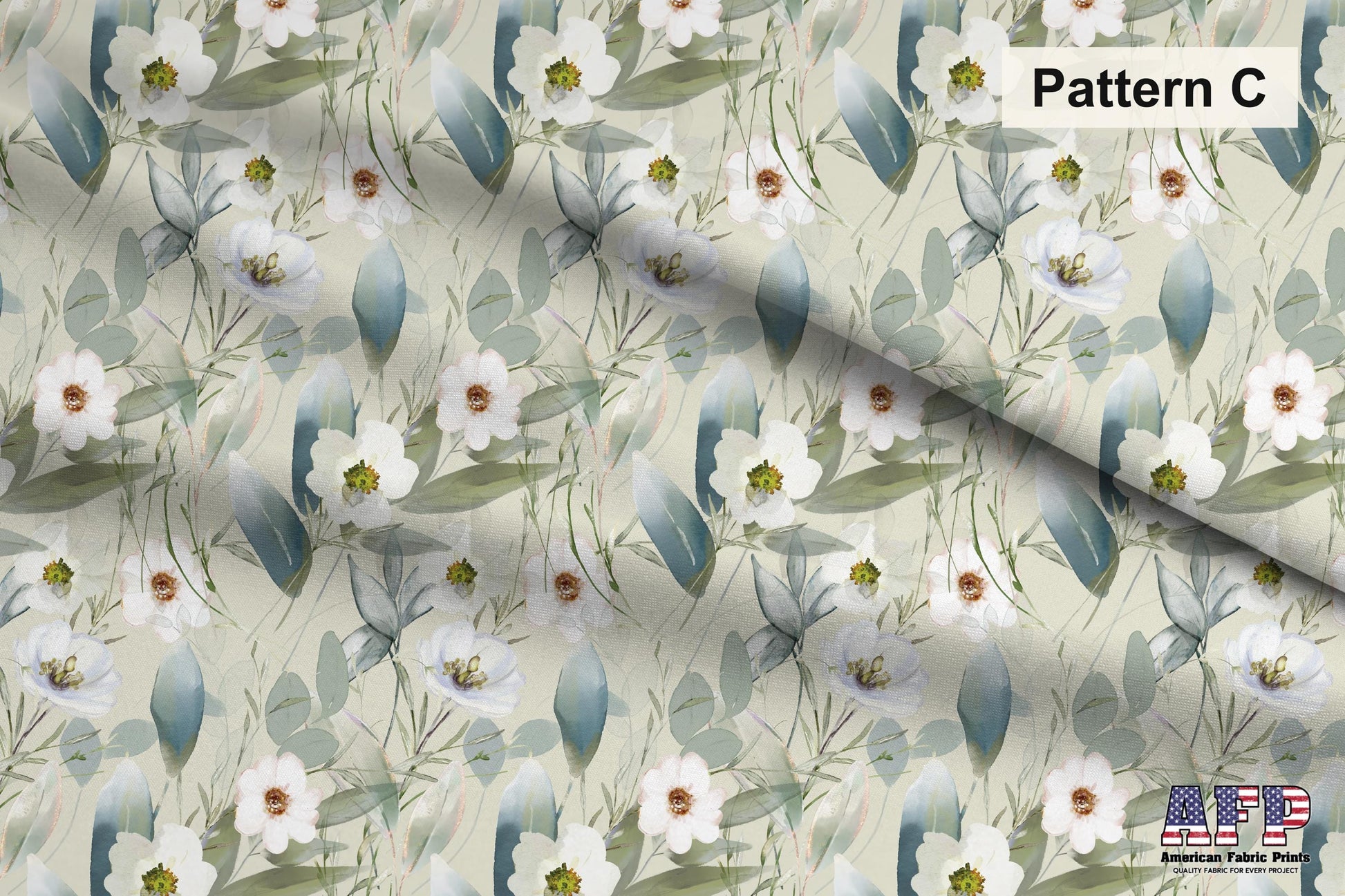 White Floral 2 Fabric Bundle Set - Shop now at American Fabric Prints