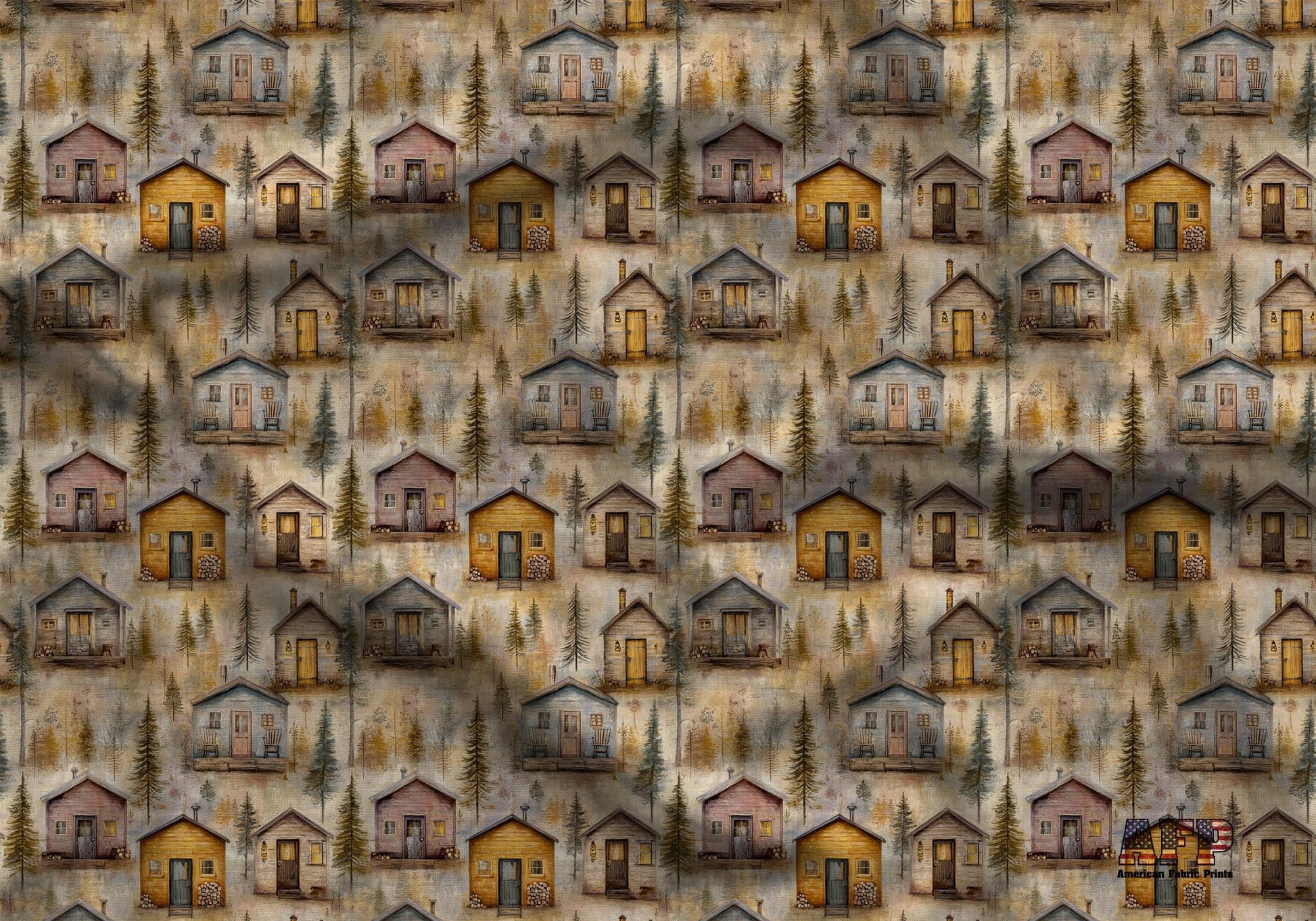 Outdoor Cabins Fabric - Shop now at American Fabric Prints