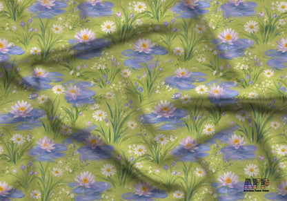 Water Lily Pond Fabric - Shop now at American Fabric Prints