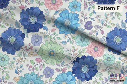 Blue Floral 1 Fabric Bundle Set - Shop now at American Fabric Prints