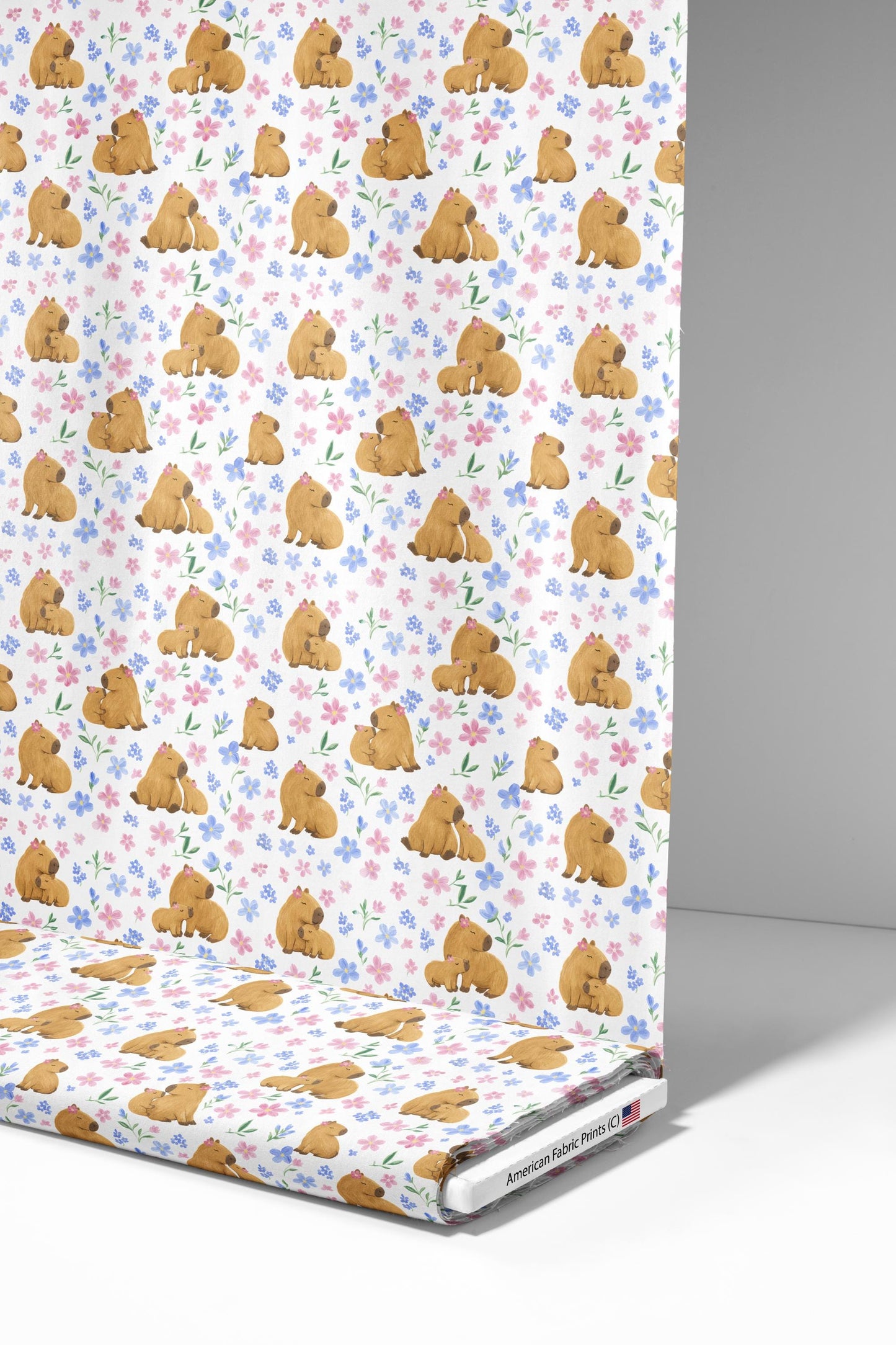 Floral Capybara Fabric - Shop now at American Fabric Prints