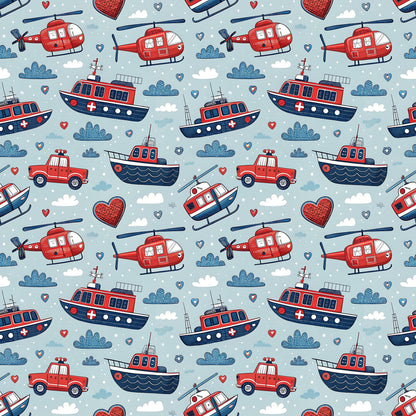 Rescue Crew Fabric - Shop now at American Fabric Prints