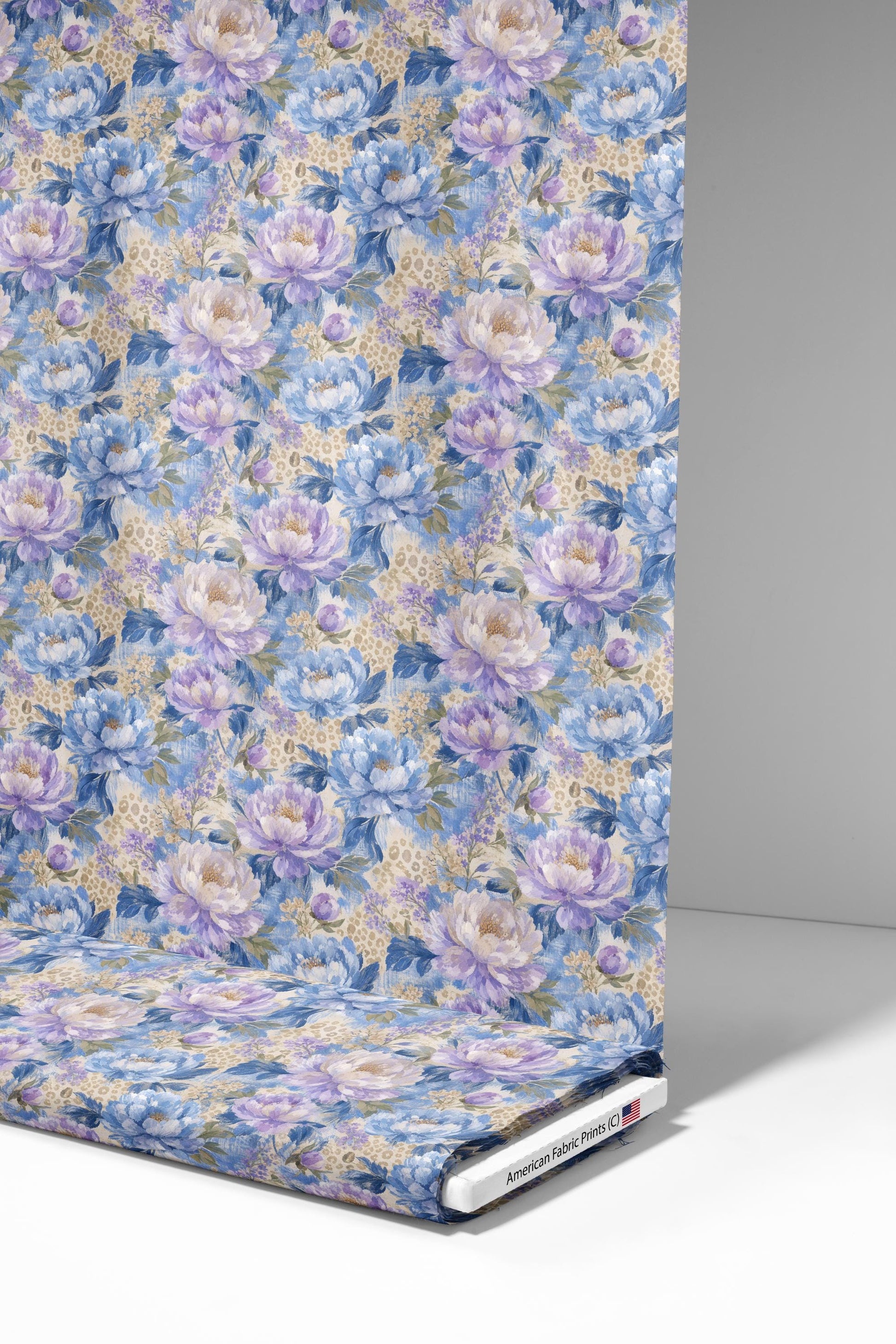 Purple Peony Leopard Fabric - Shop now at American Fabric Prints