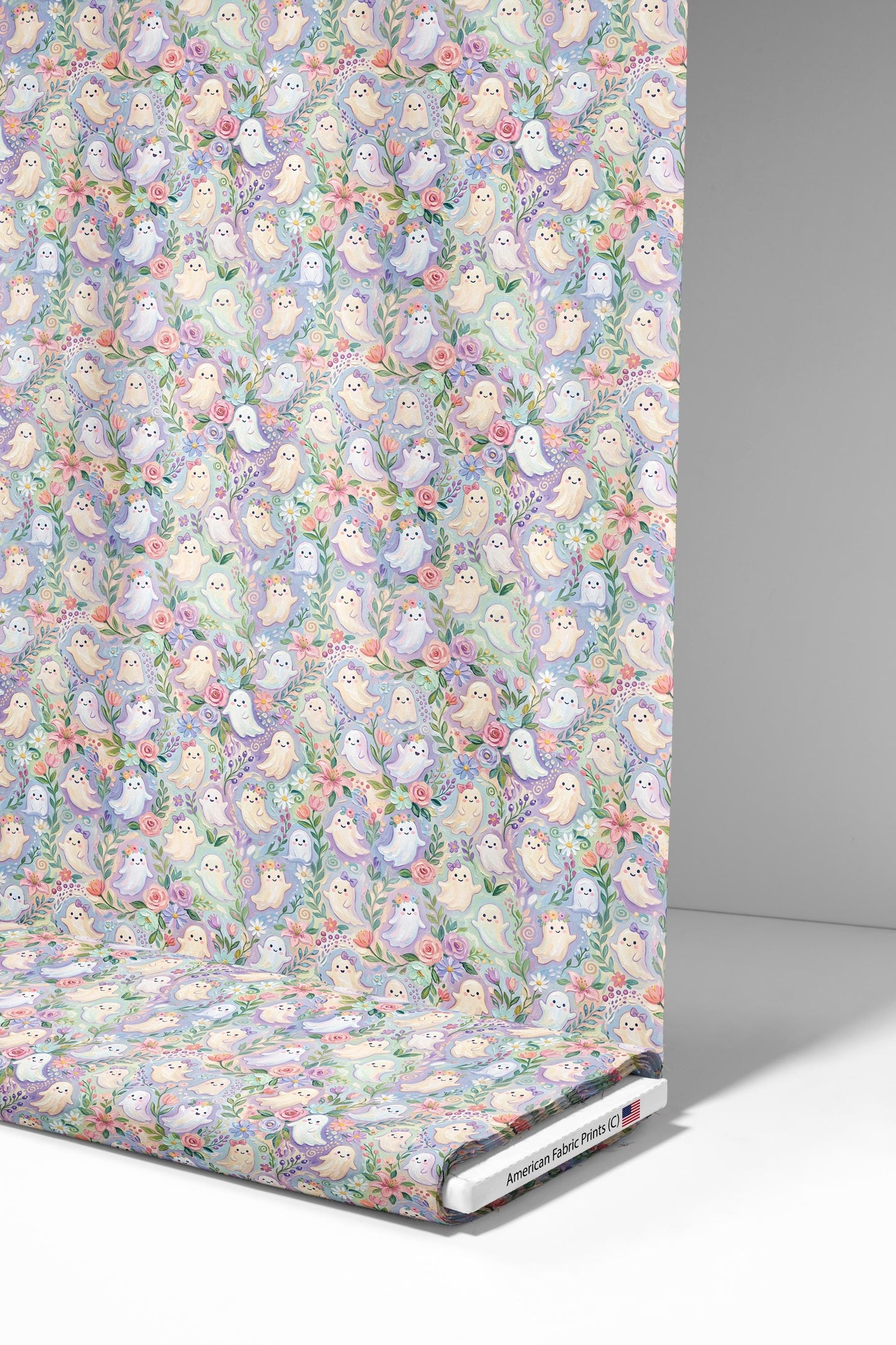 Cute Floral Ghosts Fabric - Shop now at American Fabric Prints