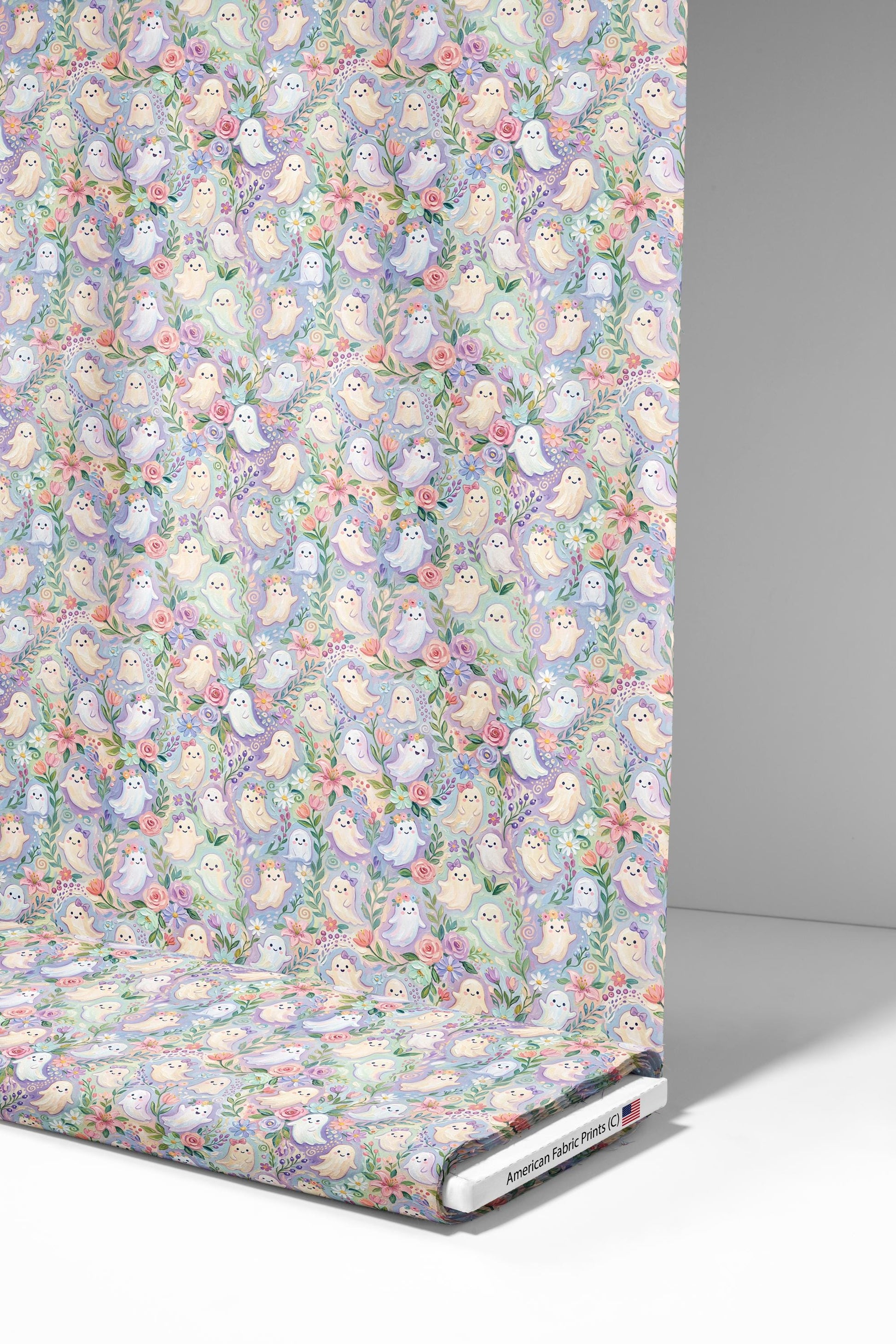 Cute Floral Ghosts Fabric - Shop now at American Fabric Prints