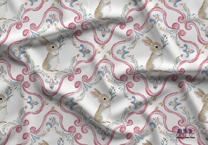Floral Bunny Fabric - Shop now at American Fabric Prints