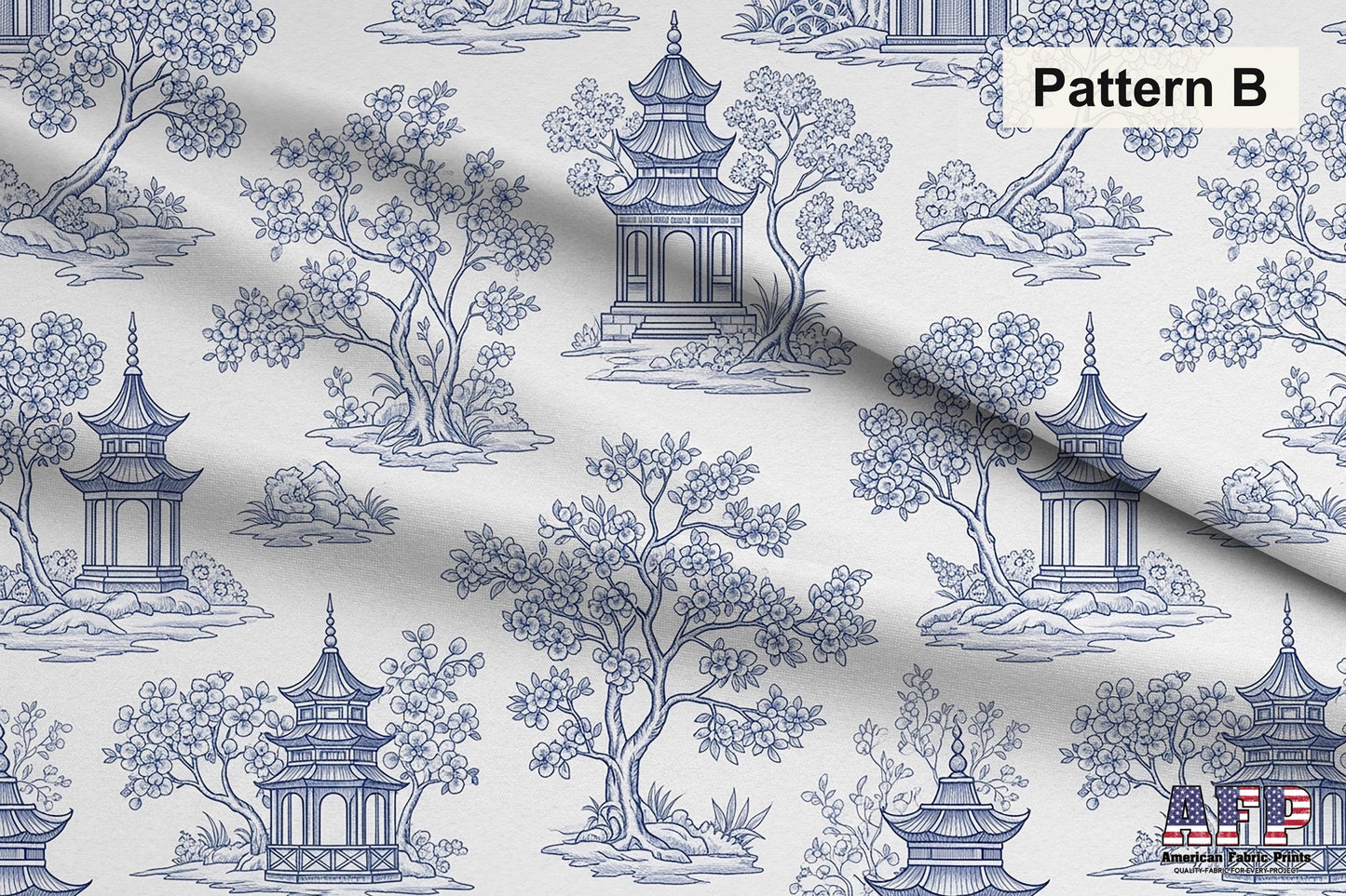 Blue French Toile 2 Fabric Bundle Set - Shop now at American Fabric Prints