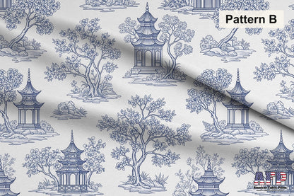Blue French Toile 2 Fabric Bundle Set - Shop now at American Fabric Prints