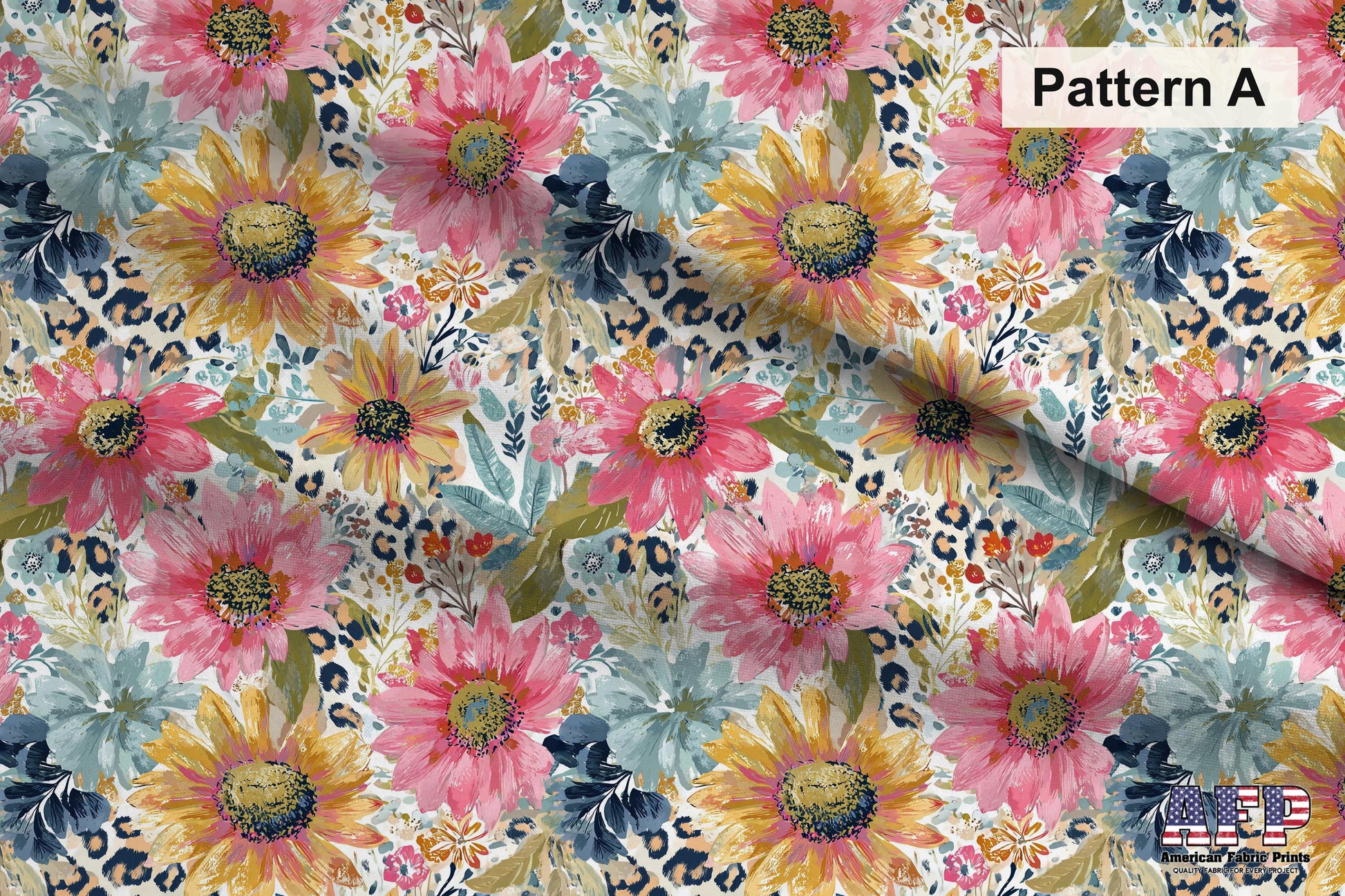 Sunflower Leopard 2 Fabric Bundle Set - Shop now at American Fabric Prints
