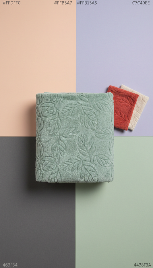 Mint Leaf Chenille folded yardage