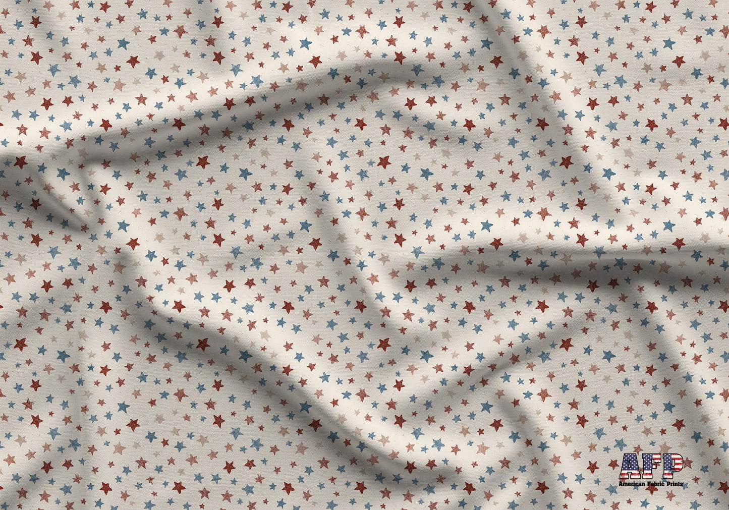 Farmhouse Patriotic Stars Fabric - Shop now at American Fabric Prints