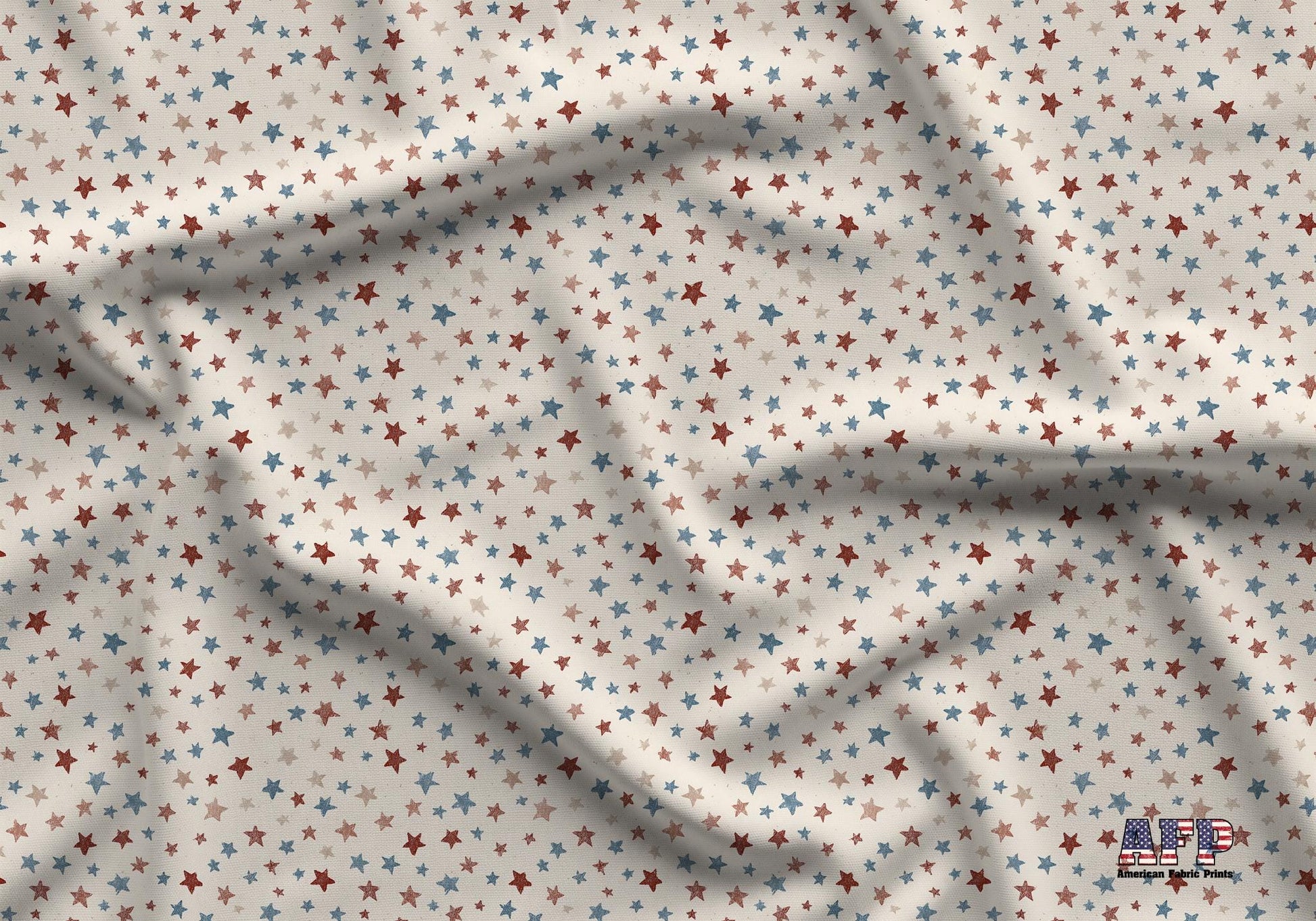 Farmhouse Patriotic Stars Fabric - Shop now at American Fabric Prints