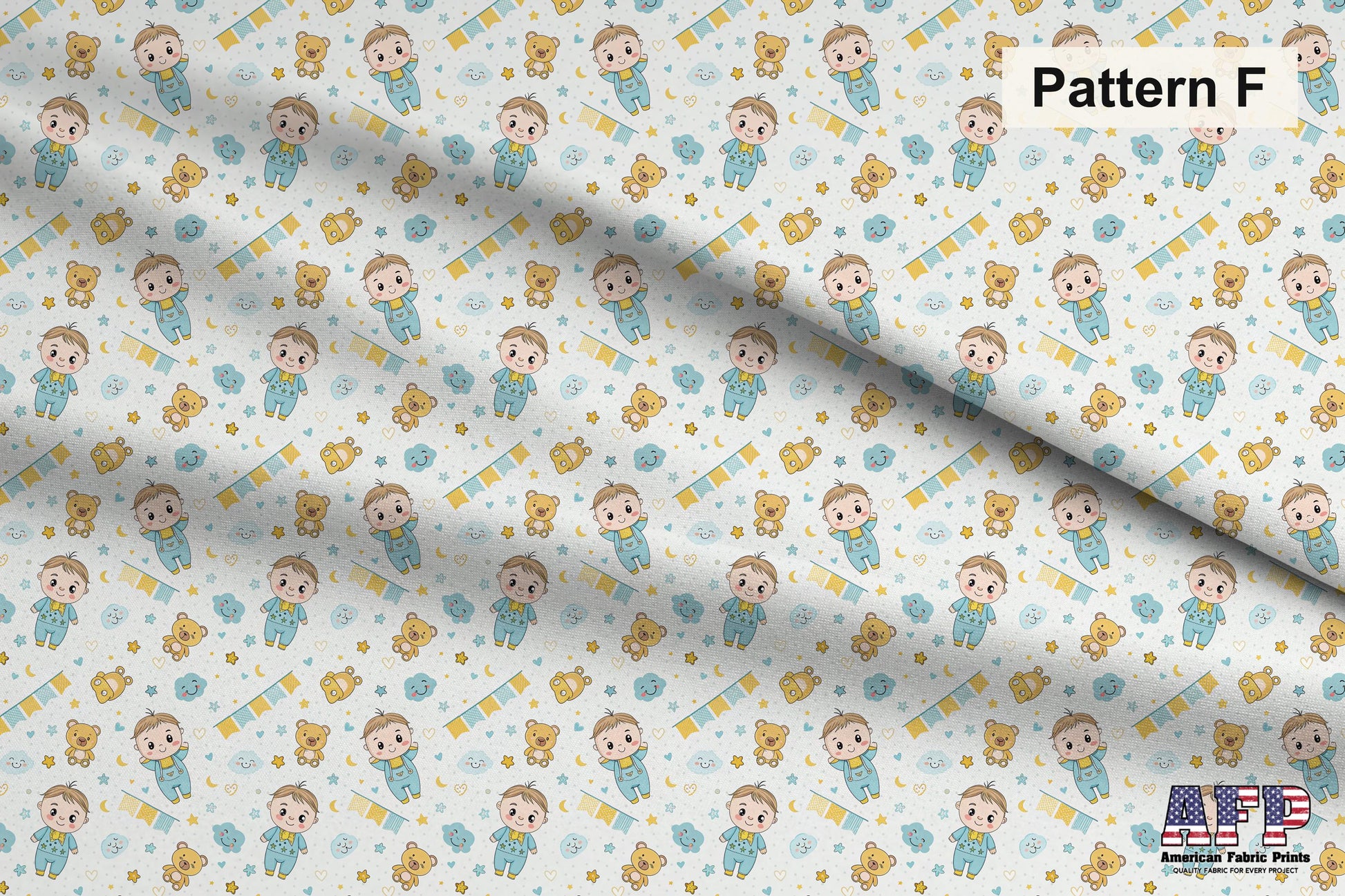 Baby Boy 1 Fabric Collection. Choose Your Patterns. Pattern F Shown. Shop now at American Fabric Prints.