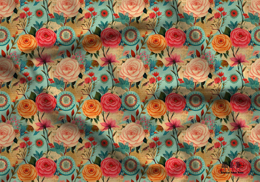 Vintage Boho Floral 2 Fabric - Shop now at American Fabric Prints