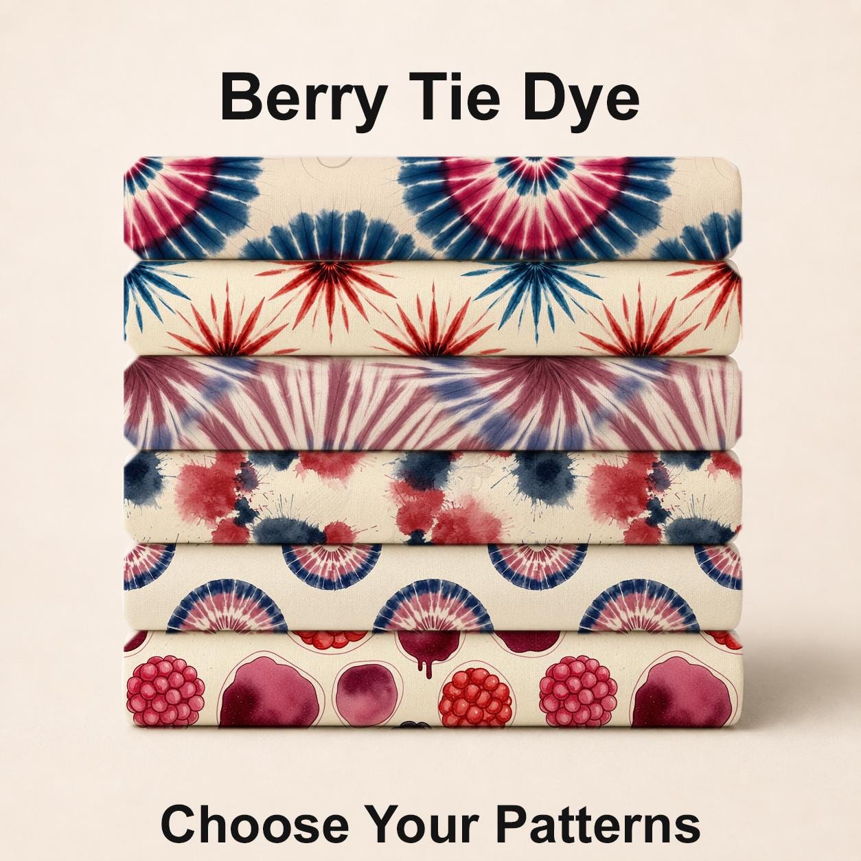 Berry Tie Dye Fabric Bundle Set - Shop now at American Fabric Prints