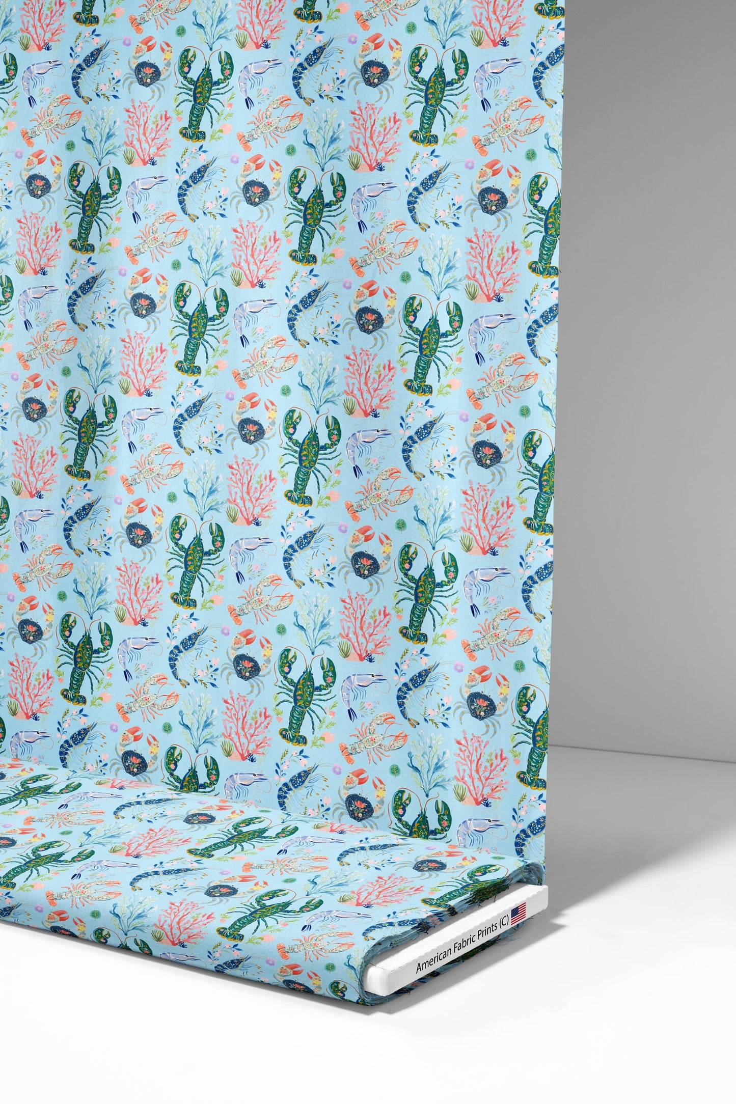 Coastal Seafood Fabric - Shop now at American Fabric Prints