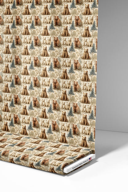 Bear Forest Fabric - Shop now at American Fabric Prints
