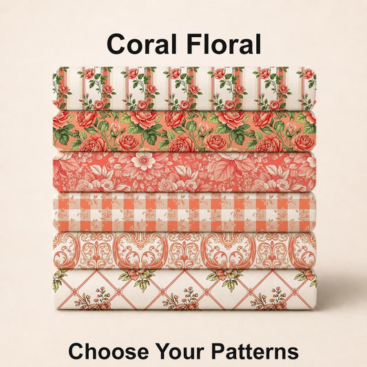 Coral Floral Fabric Bundle Set - Shop now at American Fabric Prints