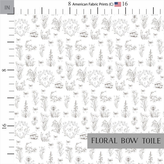 Sepia brown colored floral toile. Made in the USA. Shop now at American Fabric Prints.