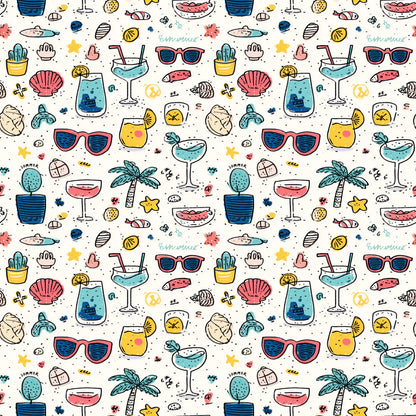Doodle Beach Fabric - Shop now at American Fabric Prints