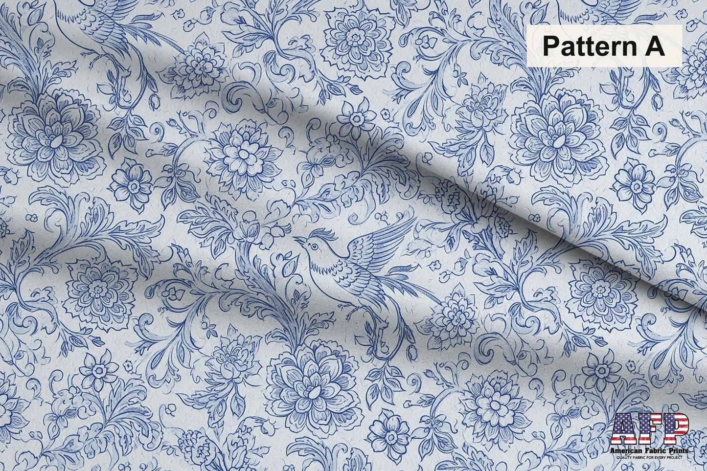 Blue French Toile 2 Fabric Bundle Set - Shop now at American Fabric Prints
