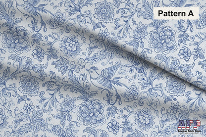 Blue French Toile 2 Fabric Bundle Set - Shop now at American Fabric Prints