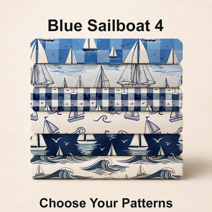 Blue Sailboat 4 Fabric Bundle Set - Shop now at American Fabric Prints