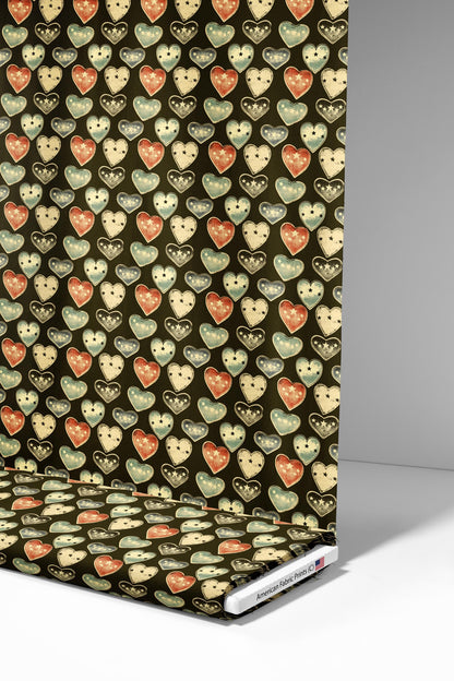Retro Hearts Fabric - Shop now at American Fabric Prints
