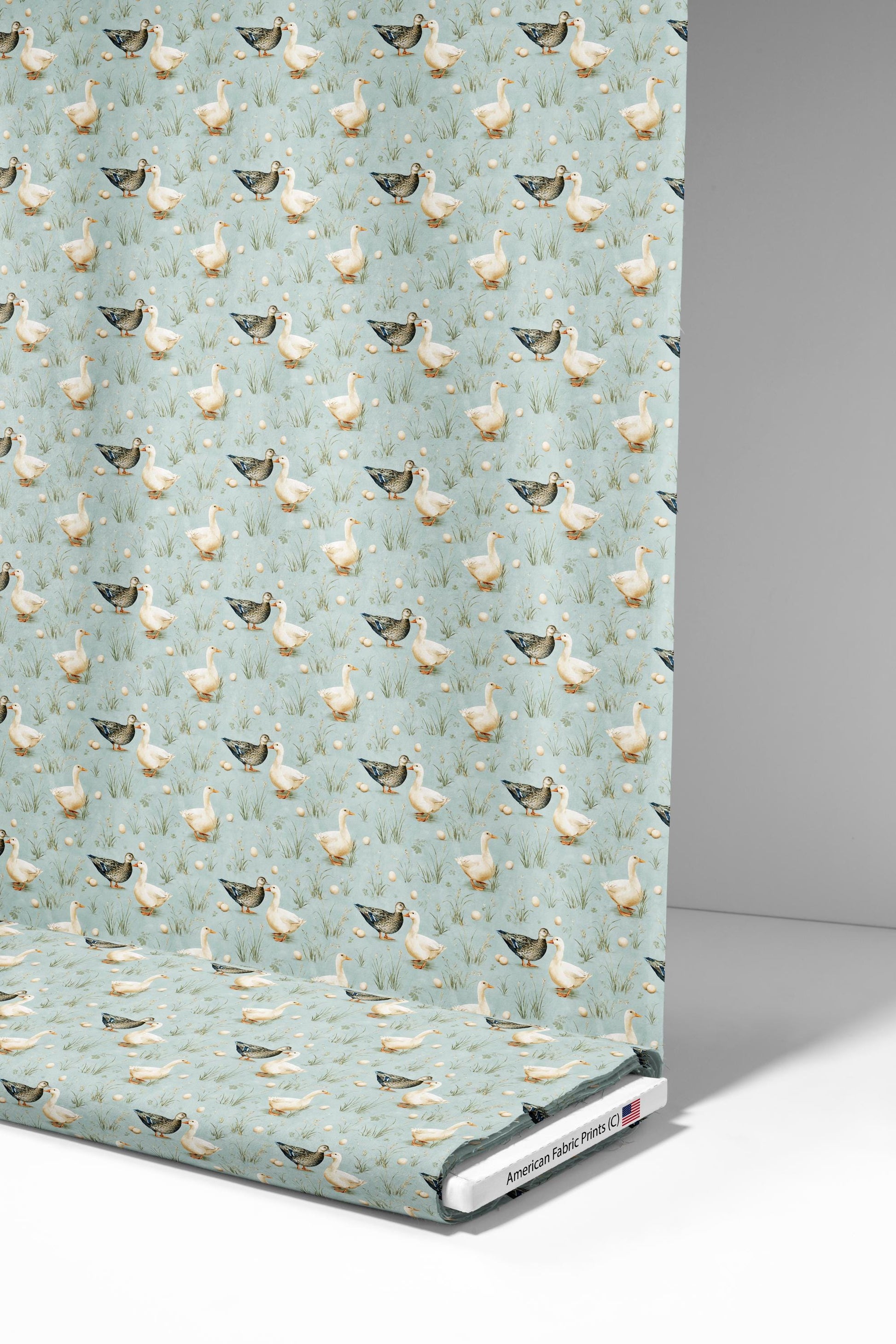Watercolor Pond Side Fabric - Shop now at American Fabric Prints