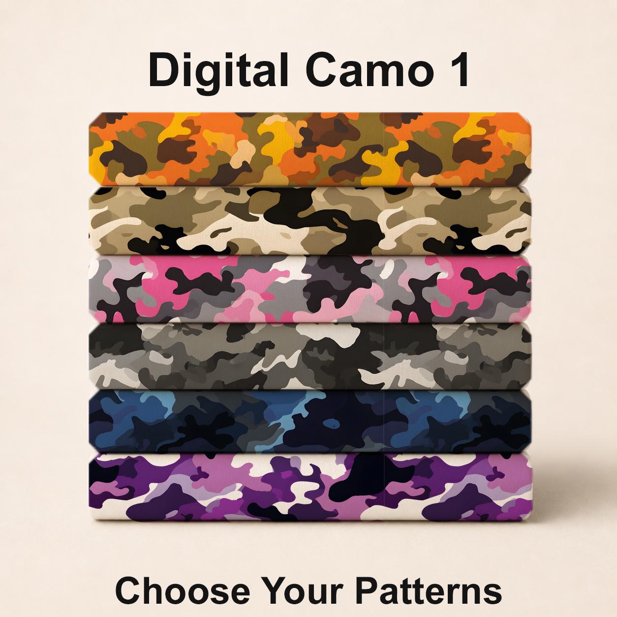 Digital Camo Set 1. Choose your patterns so you can disappear! Shop now at American Fabric Prints.
