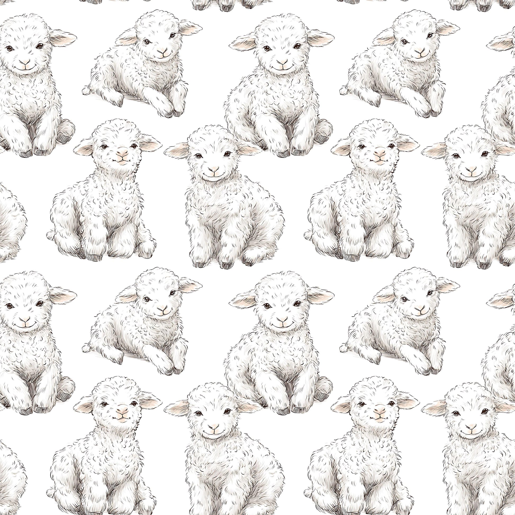 Easter Lamb Fabric - Shop now at American Fabric Prints