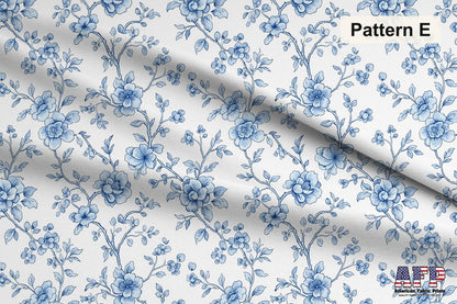 Blue Chinoiserie Toile De Jouy Fabric Bundle Set - Shop now at American Fabric Prints