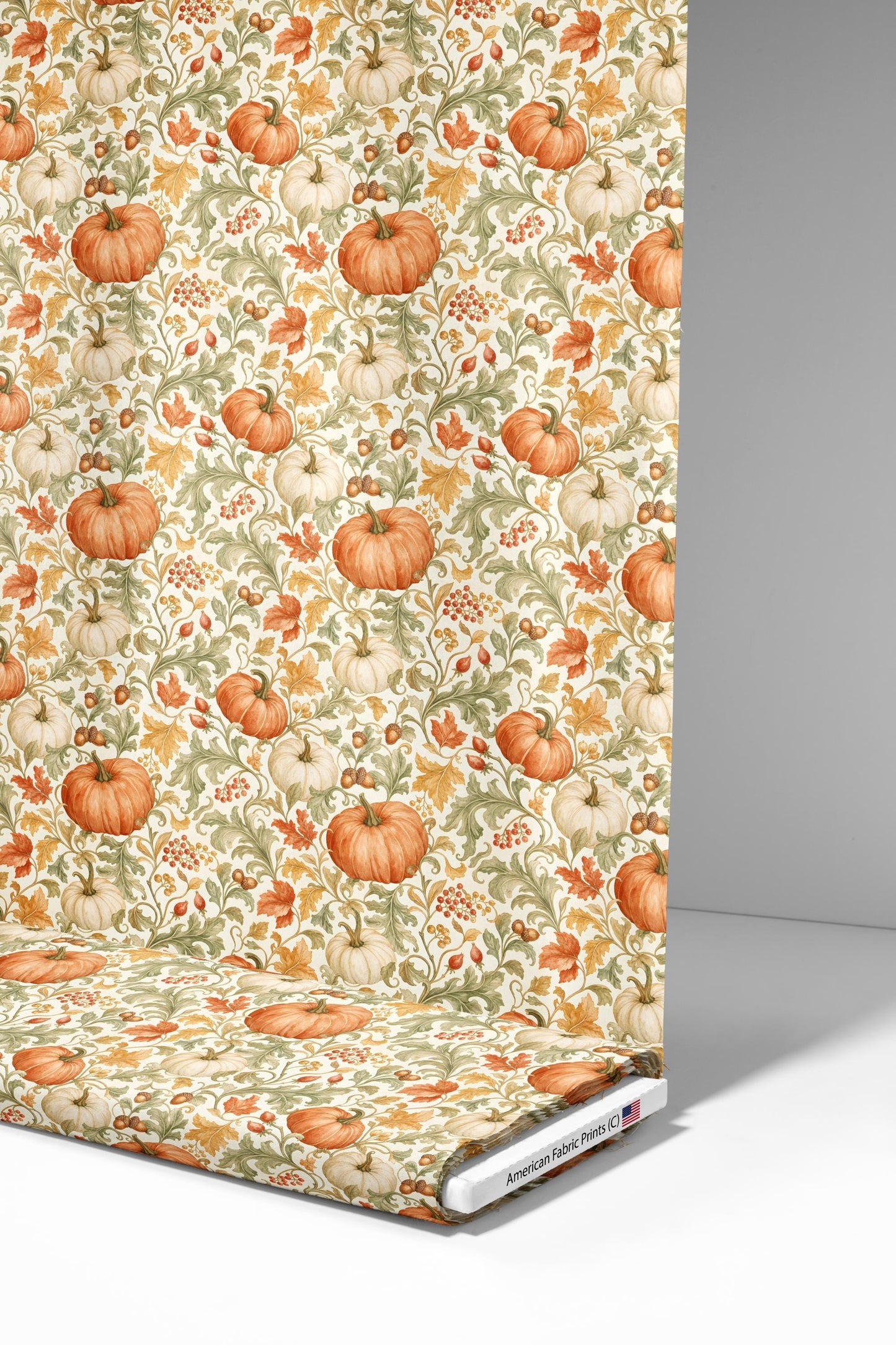 Autumn Pumpkins Fabric - Shop now at American Fabric Prints