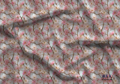 Stain Glass Cherry Blossoms Fabric - Shop now at American Fabric Prints