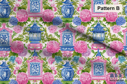 Pink Chinoiserie Mahjong Fabric Bundle Set - Shop now at American Fabric Prints