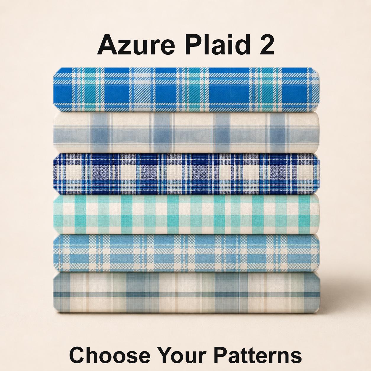 Azure Plaid 2 Fabric Bundle Set - Shop now at American Fabric Prints