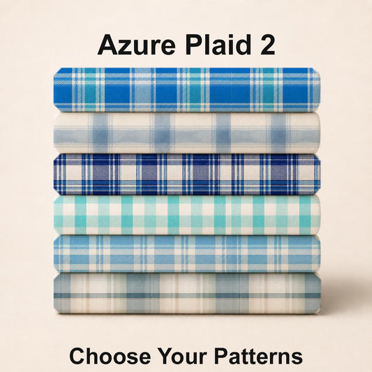 Azure Plaid 2 Fabric Bundle Set - Shop now at American Fabric Prints